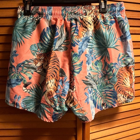 Topman S/M Tiger Print Swim Shorts - Picture 2 of 2